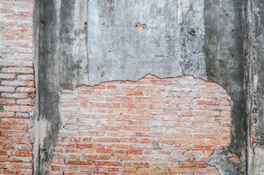 Eski çatlamış beton duvar arka planı, desenli arka plan, arka plan için eski tuğla duvar deseni.