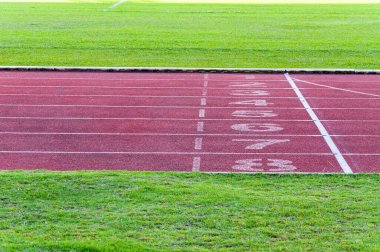 Koşu pisti ve yeşil çimen, doğrudan atletizm Koşu pisti Spor Stadyumu