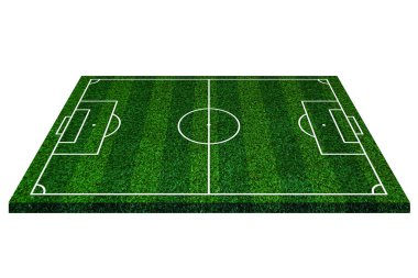Futbol sahası unsurları görüntüsü, yapay çimen arka planlı yeşil çimen sahası futbol sahası, bölgeyi sınırlayan beyaz çizgiler.