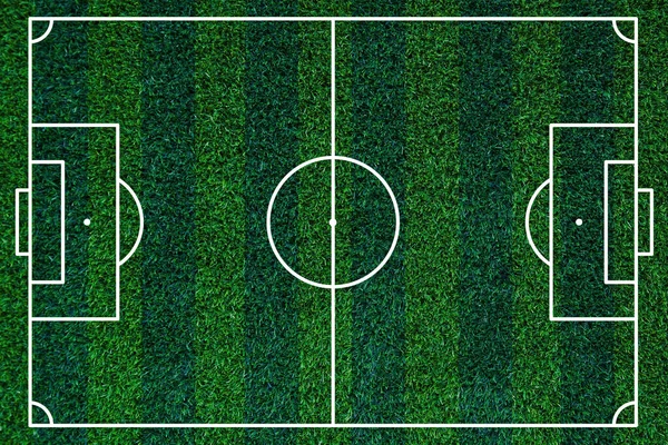 人工芝バックグラウンドテクスチャの抽象的な緑の草のサッカーフィールド サッカー サッカーのフィールドでプレー ベッティングと競争 地域を区切るホワイトライン フットボールフィールドトップビュー — ストック写真
