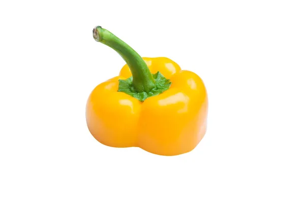 Cut Half Bell Pepper Yellow Isolated White Background — Stock Photo, Image