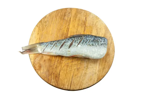 Ryby Dřevěné Podlaze Bílém Pozadí — Stock fotografie