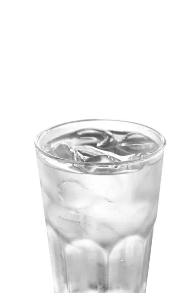 Glas Vatten Med Isolerad Vit Bakgrund Rent Vatten Dricksvatten — Stockfoto