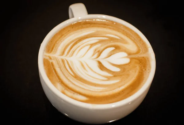 Pouring Milk Preparing Fresh Cappuccino Coffee Artist Preparation Concept Fresh — Stock Photo, Image