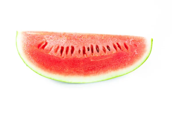 Snijd Watermeloen Rood Witte Achtergrond — Stockfoto