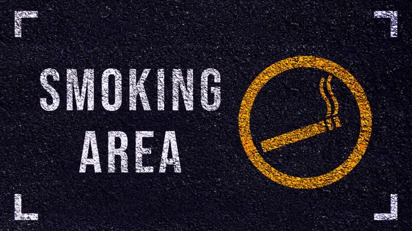 Señal Área Fumadores Con Fondo Estilo Vintage Oscuro Zona Fumadores — Foto de Stock