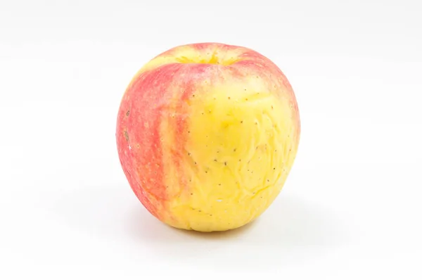 Шикарний Шкіряний Старий Яблуко Білий Фон — стокове фото