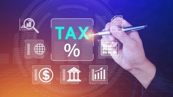 Business using computer to complete Individual income tax return form online for tax payment. Government, state taxes. Data analysis, paperwork, financial research, Calculation tax return.
