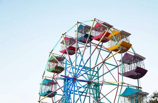 Ferris Wheel Player Fun Children Blue Sky Old Vintage Ferris — стокове фото