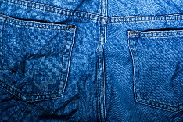Teks Kain Tutup Dari Blue Denim Jean Texture Dengan Detail — Stok Foto