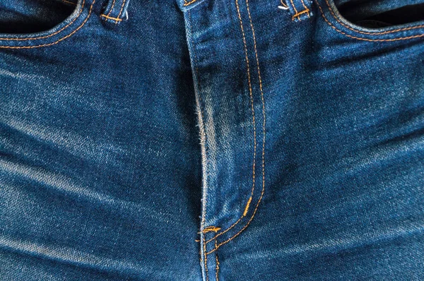 Calça Jeans Jeans Azul Masculino Fundo Frontal Zip Aberto Cor — Fotografia de Stock
