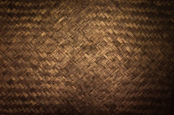 대나무 수공예 세부사항의 어두운 짜임새 대나무 수공예 짜임새 빈티지 — 스톡 사진