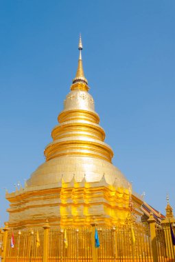 Wat Phra tapınağının bir parçası. Haripunchai Lamphun 'da, Tayland' ın kuzeyindeki en ünlü tapınak, sanat thai tarzı.