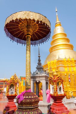 Wat Phra tapınağının bir parçası. Haripunchai Lamphun 'da, Tayland' ın kuzeyindeki en ünlü tapınak, sanat thai tarzı.