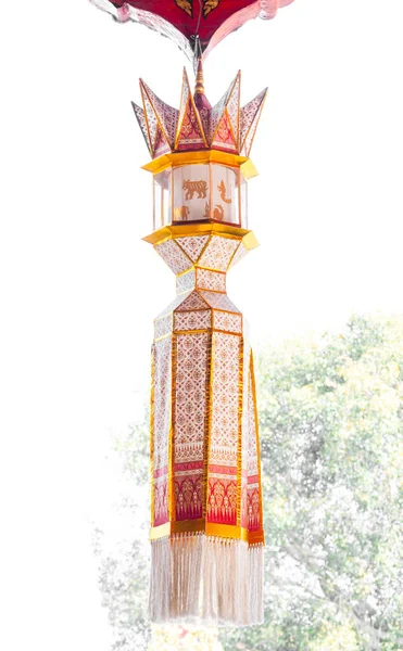 Lámpara Tela Estilo Lanna Tradicional Linterna Artesanal Tela Peng Estilo — Foto de Stock