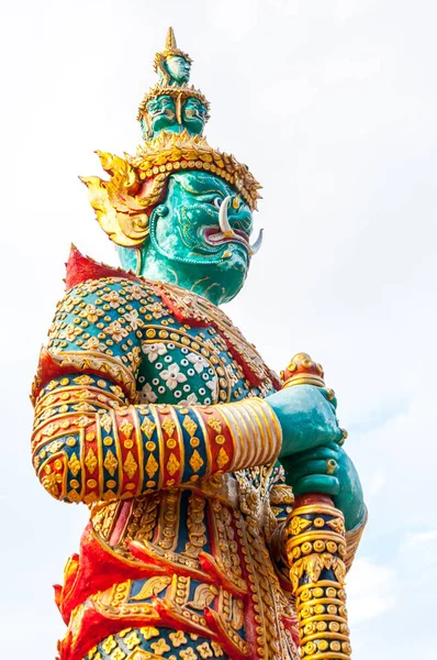 Estatua Gigante Wat Phra Doi Kham Chiang Mai Templo Tailandés — Foto de Stock