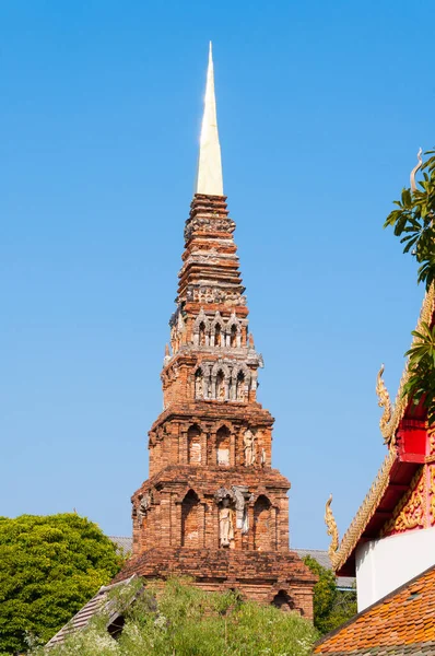 Stara Pagoda Wat Phra Hariphunchai Lamphun Tajlandia Najbardziej Znany Świątyni — Zdjęcie stockowe