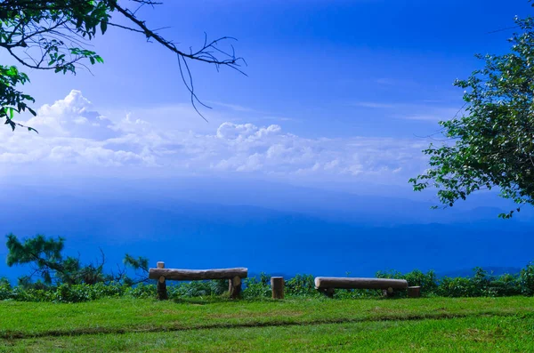 Turist Gözcü Dağlarından Geniş Bir Manzara Dağ Sıraları Tayland Batısındaki — Stok fotoğraf
