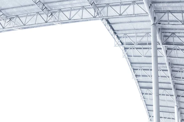 Grande Treliça Estrutura Aço Estrutura Telhado Chapa Metal Canteiro Obras — Fotografia de Stock
