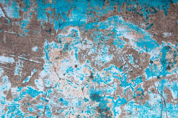 Old Peeling Paint Old Blue Concrete Wall Background Grunge Blue — Stock Photo, Image