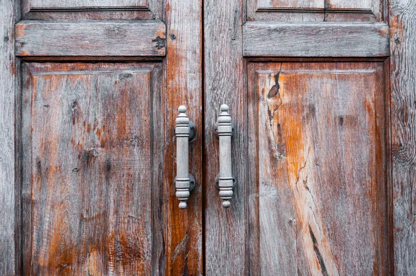 Старі Дерев Яні Двері Коричневий Ретро Тайський Дизайн Ремесел Дверний — стокове фото