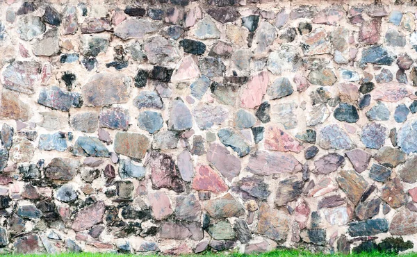 Muster Dekorative Unebene Rissige Wand Aus Echtem Stein Mit Zement — Stockfoto