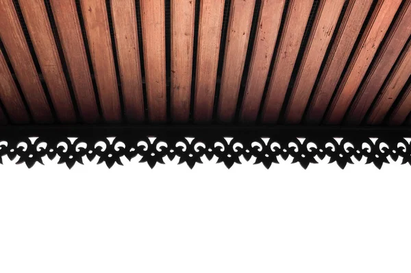 木质石板天花板 外露梁 木制天花板屋顶 兰娜泰国建筑风格 — 图库照片