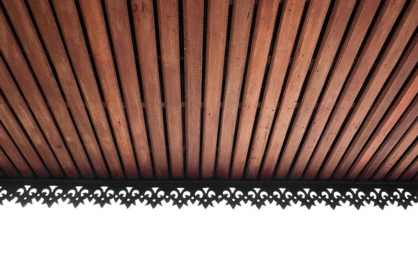 Drewniany Sufit Podłużny Odsłoniętymi Belkami Drewniany Dach Sufitowy Lanna Tajlandia — Zdjęcie stockowe