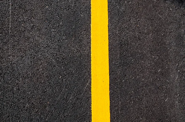 Linha Amarela Detalhe Novo Asfalto Rua Com Textura Amarela Linha — Fotografia de Stock