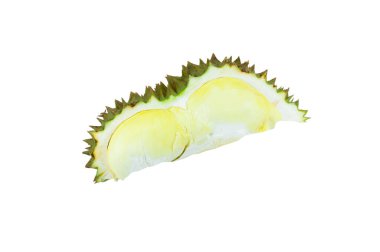 Durian, beyaz arka planda izole edilmiş meyvelerin kralı, Durian kötü kokulu bir meyvedir.