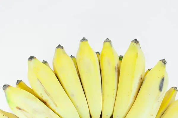 Ramo Plátano Maduro Con Azúcar Sobre Fondo Blanco Frutas Plátano — Foto de Stock
