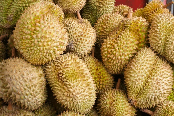 Durian Στην Αγορά Γεύση Από Durian Φρούτα Μπουφέ Φεστιβάλ — Φωτογραφία Αρχείου