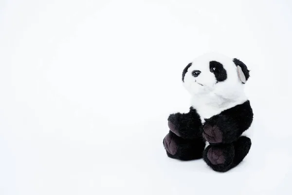 Лялька Панда Чорно Біла Чорний Ободок Очей Іграшка Панди Дитини — стокове фото