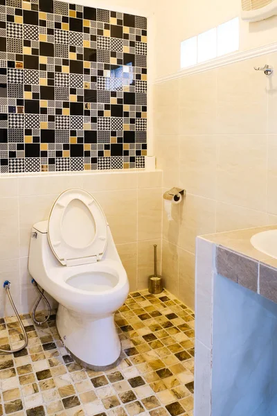 Toalete Banheiro Moderno Banheiro Limpo Com Descarga — Fotografia de Stock