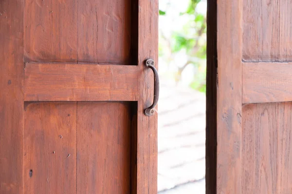 Використовується Відкриття Вікна Старого Дерев Яного Вікна Таїландський Традиційний Стиль — стокове фото