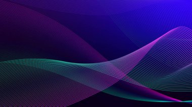 Modern soyut dalga eğrisi arka plan tasarımı, yarım tonluk koyu mavi çizgiler. Posterler, el ilanları, web siteleri, kapaklar, afişler, reklamlar vs. için uygundur