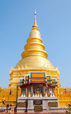 Wat Phra tapınağının bir parçası. Haripunchai Lamphun 'da, Tayland' ın kuzeyindeki en ünlü tapınak, sanat thai tarzı.