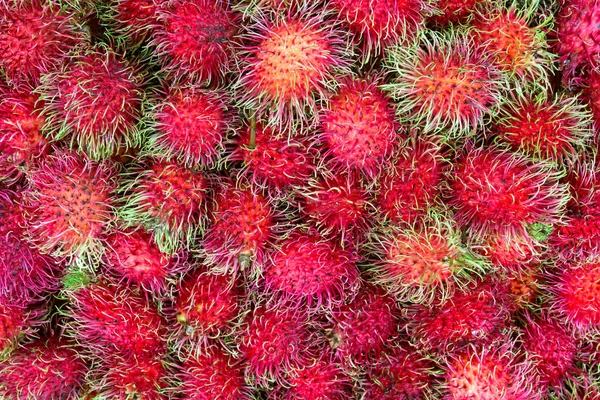 Verse Rambutan Zoete Heerlijke Fruit Markt Thailand Voor Achtergrond — Stockfoto