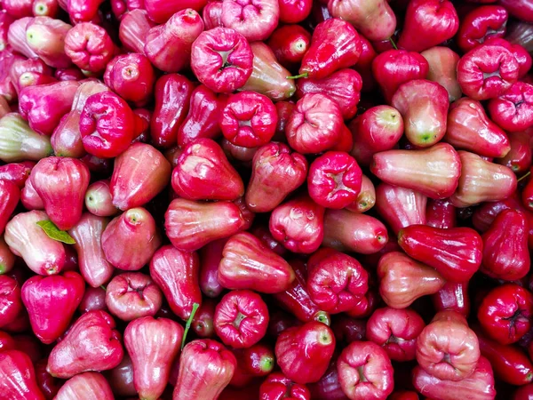 Frutta Fresca Rosa Mela Frutta Jambu Airon Vendita Sul Mercato — Foto Stock
