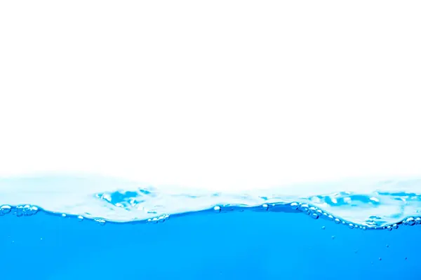 Streszczenie Niebieski Kolor Woda Rozprysk Izolowane Białym Czystym Tle Woda — Zdjęcie stockowe