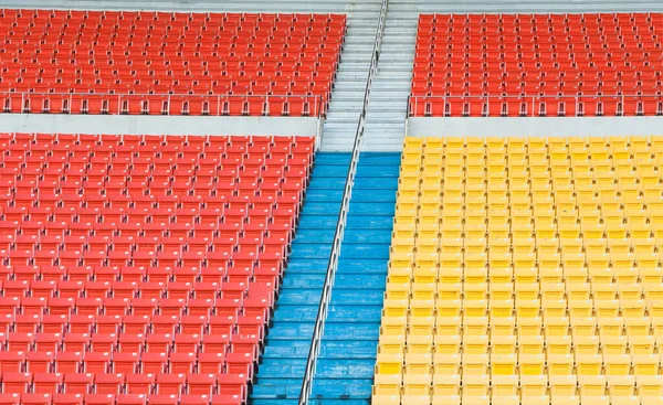 Empty Orange Yellow Seats Stadium Rows Seat Soccer Stadium — Stock Photo, Image
