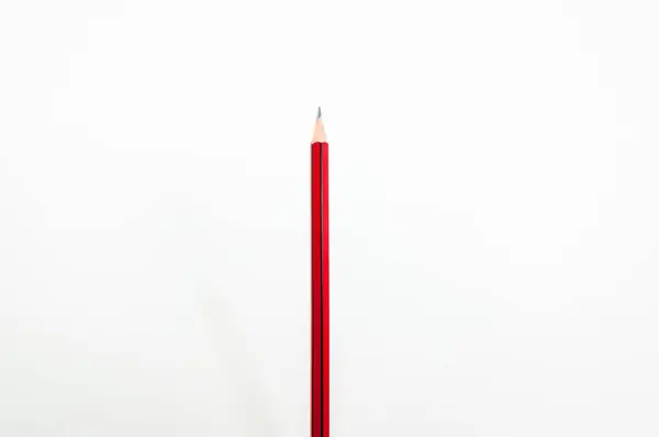 Crayon Rouge Sur Fond Blanc — Photo