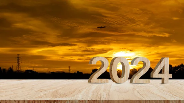 2024 goals of business or life, Silhouette industry to welcome 2024, Happy New Year 2024, Business common goals for planning new project, annual plan, business target achievement