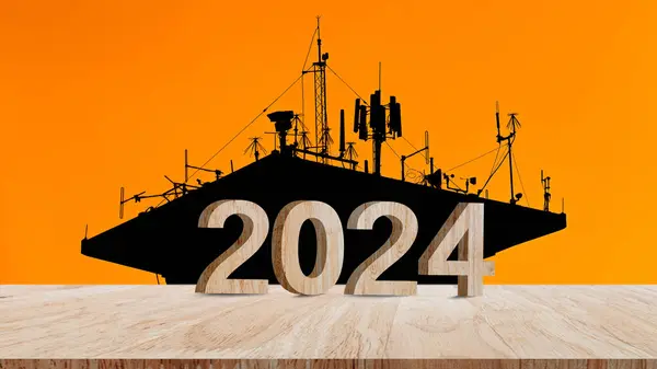 2024 goals of business or life, Silhouette industry to welcome 2024, Happy New Year 2024, Business common goals for planning new project, annual plan, business target achievement