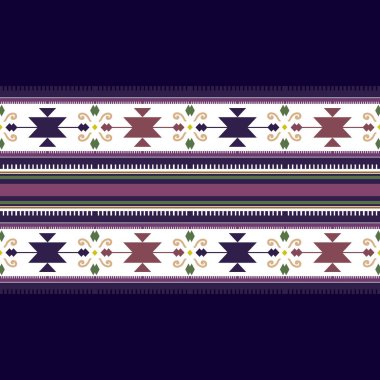Geometrik folklor süsü. Kabile etnik yapısı. Aztek tarzında kusursuz çizgili desen. Şekil kabile nakışı. Hintli, İskandinav, Çingene, Meksikalı, halk modeli. Kusursuz desen.
