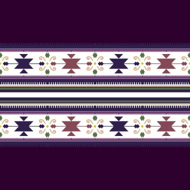 Geometrik folklor süsü. Kabile etnik yapısı. Aztek tarzında kusursuz çizgili desen. Şekil kabile nakışı. Hintli, İskandinav, Çingene, Meksikalı, halk modeli. Kusursuz desen.