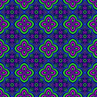 Ikat geometrik folklor süsü, kabile etnik dokusu. Aztek tarzında kusursuz çizgili desen, şekil nakış, İskandinav deseni, Ikat deseni.