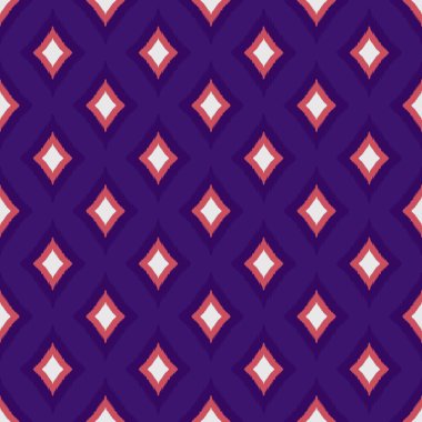 Ikat geometrik folklor süsü, kabile etnik dokusu. Aztek tarzında kusursuz çizgili desen, şekil nakış, İskandinav deseni, Ikat deseni.