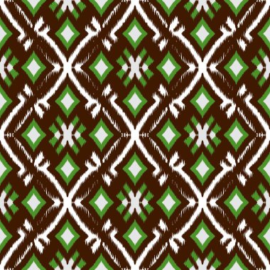 Ikat geometrik folklor süsü, kabile etnik dokusu. Aztek tarzında kusursuz çizgili desen, şekil nakış, İskandinav deseni, Ikat deseni.