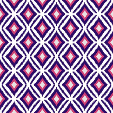 Ikat geometrik folklor süsü, kabile etnik dokusu. Aztek tarzında kusursuz çizgili desen, şekil nakış, İskandinav deseni, Ikat deseni.